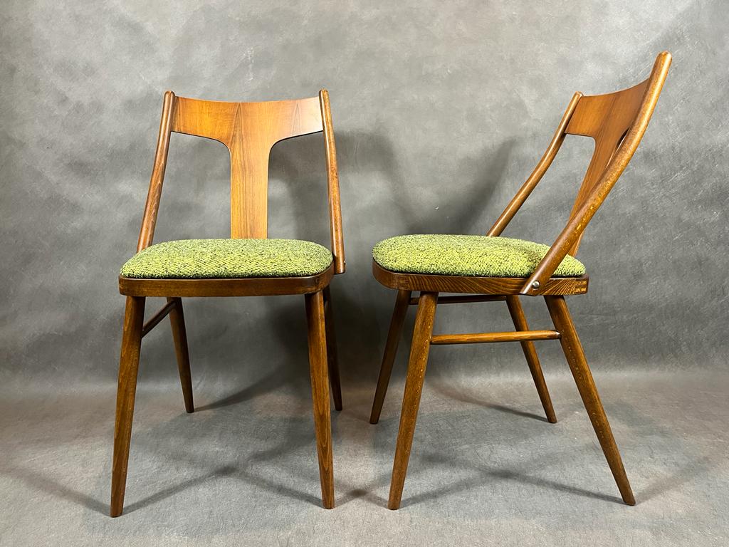 Set of 4 renovated vintage chairs, mier edition, czech vintage 1960s
