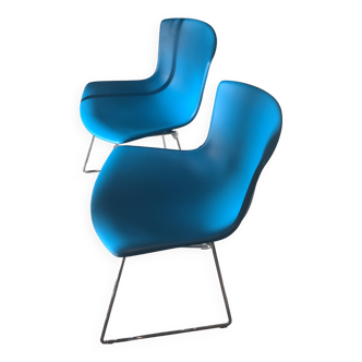 Chaise knoll HARRY BERTOIA collection originale bleue