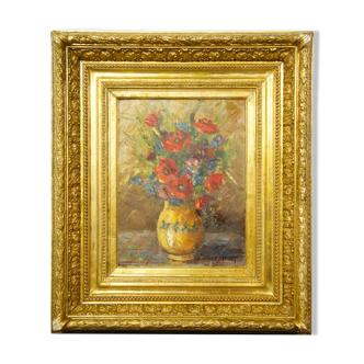 Oil on wood Paul Féron, frame with gold leaf