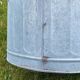 Round planter basin in vintage zinc