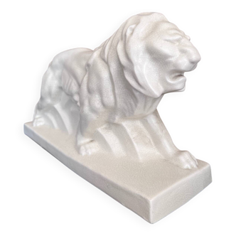 Art Deco crackled ceramic lion