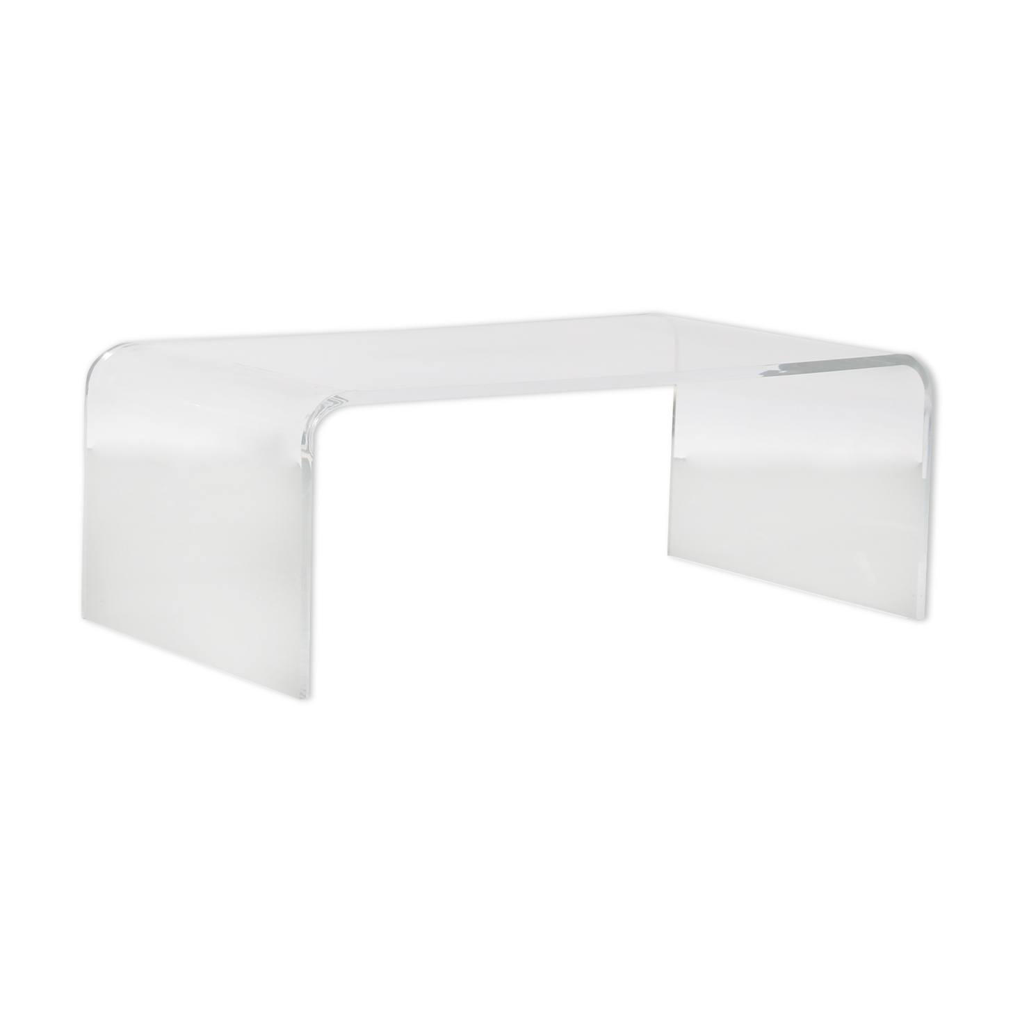 1970s Bent plexiglass coffee table from France
