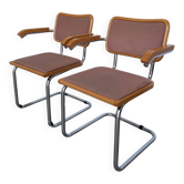Pair of Vintage Cesca Style Cantilever Armchairs by Bene Austria
