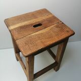 Old farm or workshop stool in oak