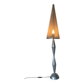 Large table lamp (108cm) designed by Kovacs and Sonneman for Escapade Paris vintage from the 80s in metal and chrome.