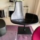 Fjord armchair by Moroso with its pouf, designed by Patricia Urquiola in 2002, made of steel and smooth black leather.