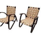 Pair of Iconic Art Deco lounge chairs by Jan Vanek, 1930s Czechoslovakia