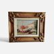 Marine Painting in Oil on Masonite, First Half of the 20th Century, Signed, Gilded Wooden Frame