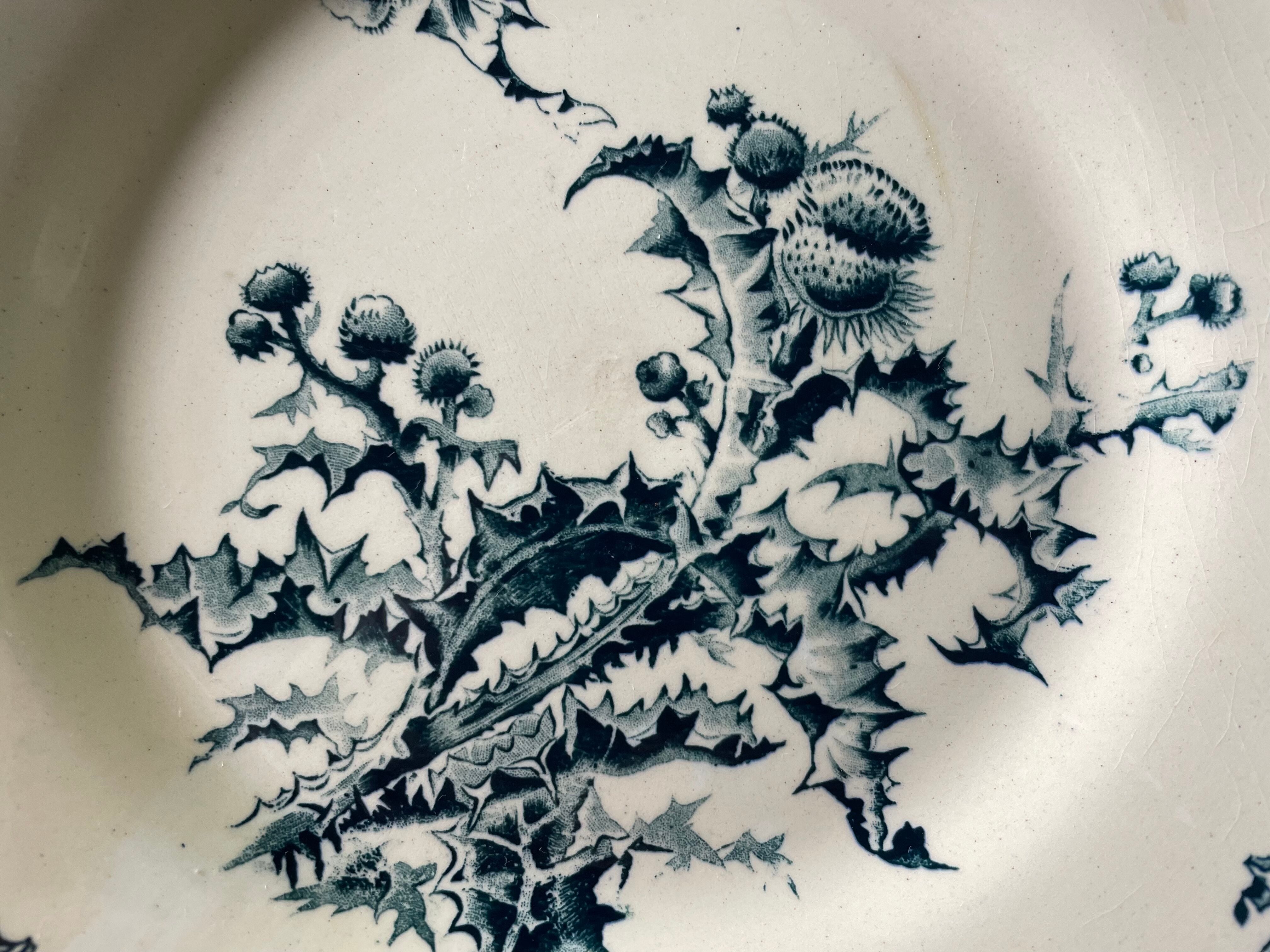 10 plates thistles Gien