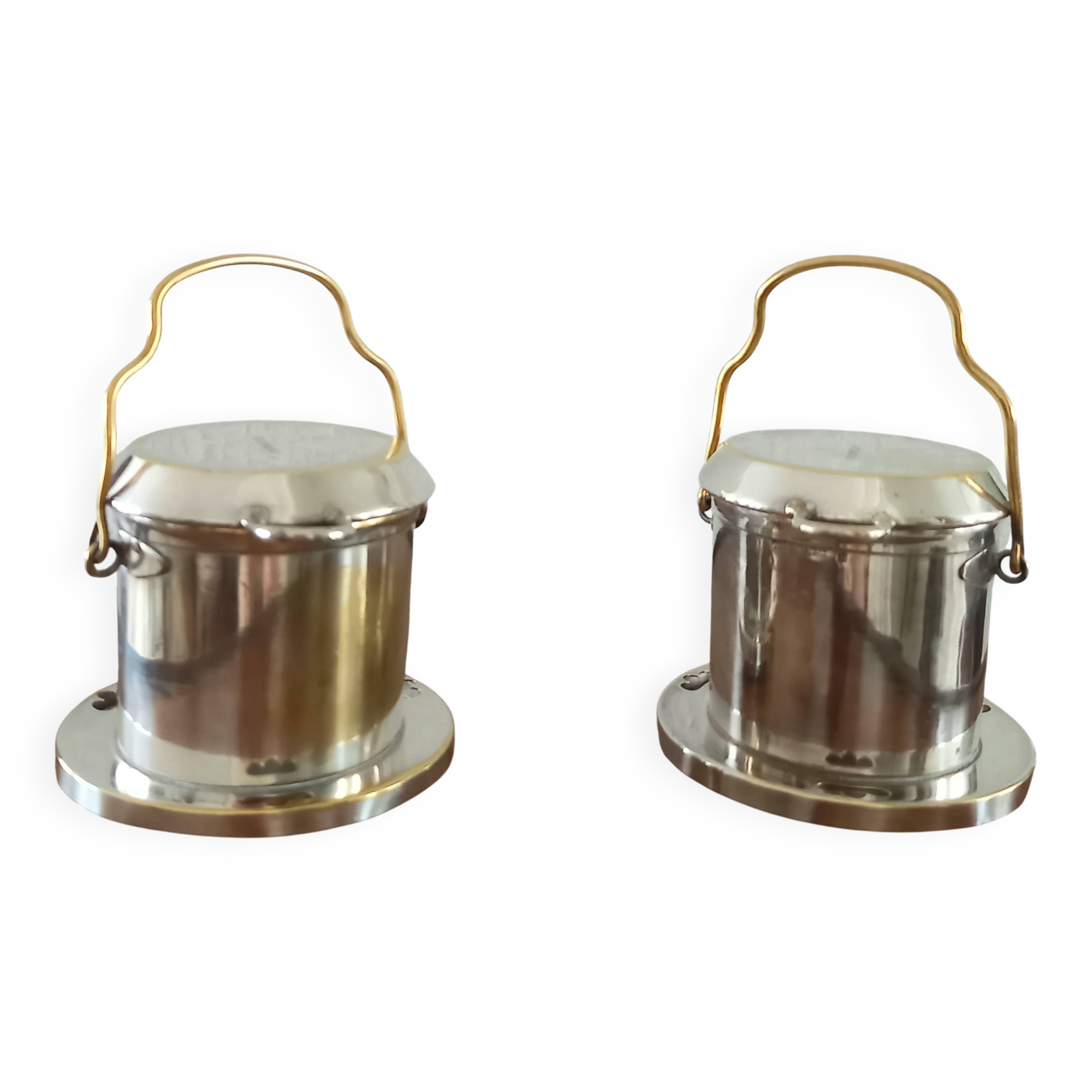 Individual silver-plated Art Deco coffee pots