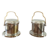 Individual silver-plated Art Deco coffee pots