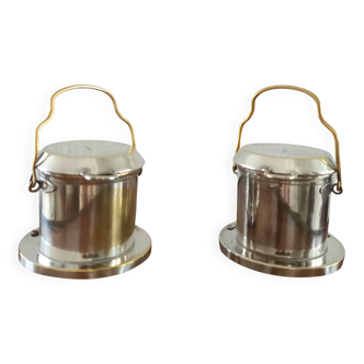 Individual silver-plated Art Deco coffee pots