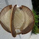Scandinavian hanging lamp wire and wood