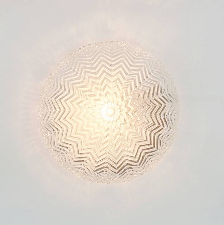 Pair of Geometric Glass Ceiling Lights from Limburg, Germany, 1970s