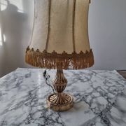 Lampe en laiton avec abat jour nacre vintage