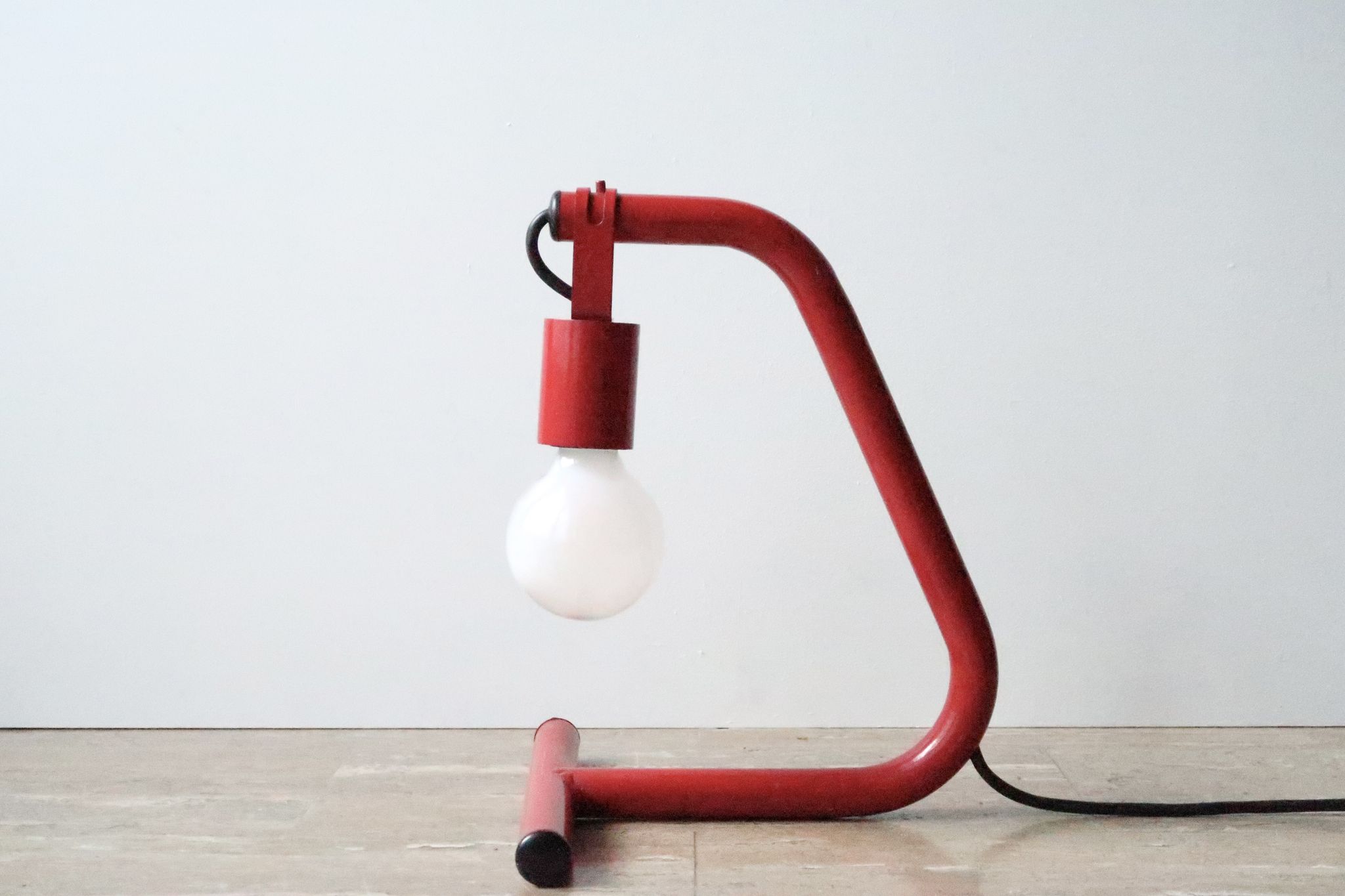 Red tubular lamp, 80s