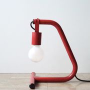 Red tubular lamp, 80s