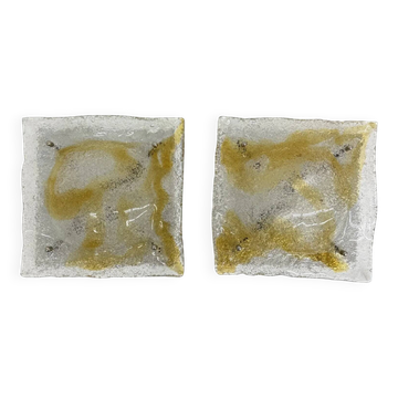 Vintage Murano glass abstract wall sconces from Mazzega, Italy, 1960, set of 2