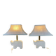 Pair of Italian lamps in travertine by Fratelli Mannelli