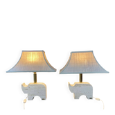 Paire de lampes italiennes en travertin par Fratelli Mannelli