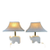Pair of Italian lamps in travertine by Fratelli Mannelli