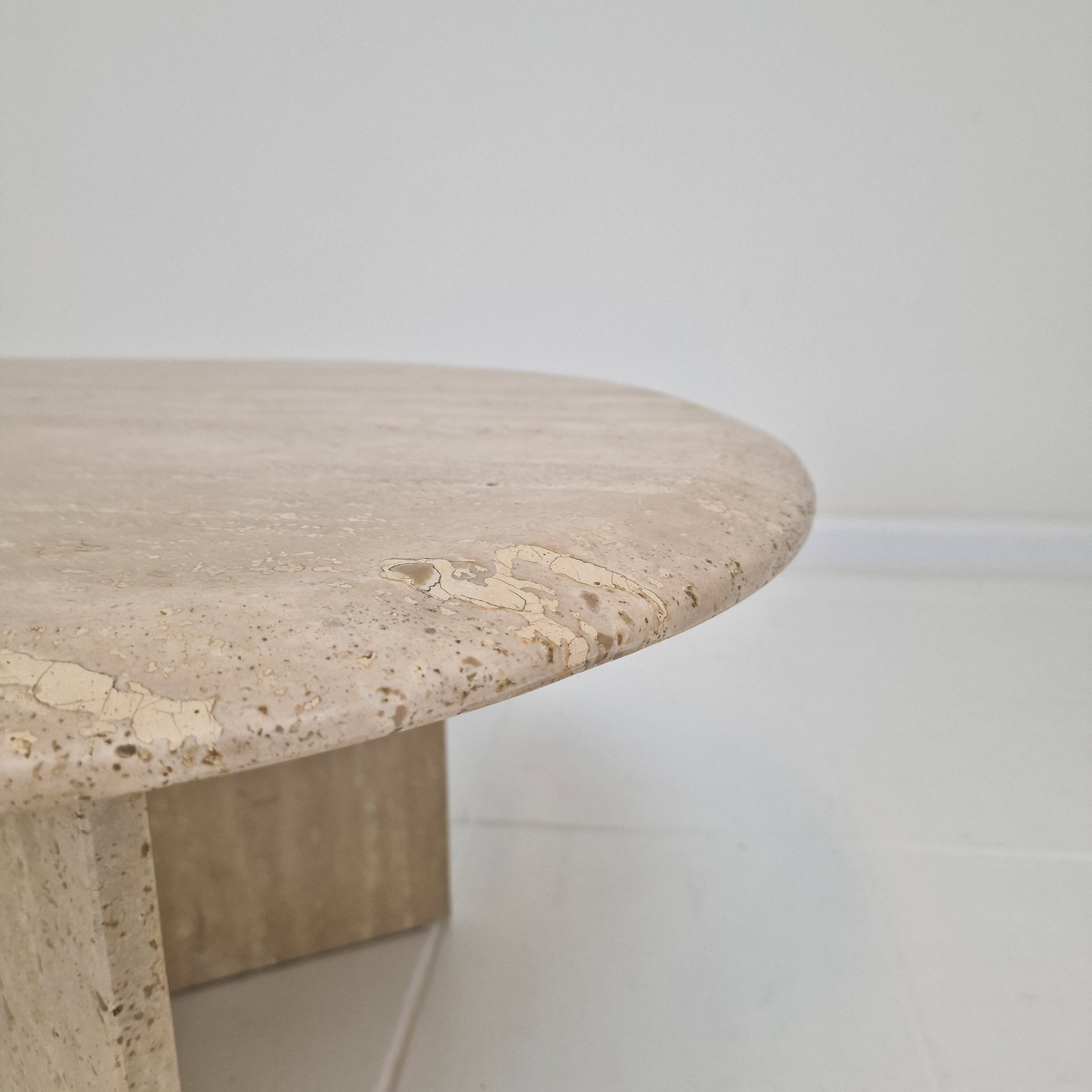 Travertine Coffee or Side Table, Italy 1980s