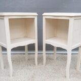Pair of white vintage bedside tables