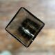 Rectangular smoked glass vase design in retro vintage Murano spirit