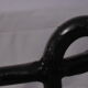 Black metal and rattan bed frame