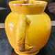 vintage ceramic water jug yellow Vallauris h10cm