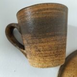 Set of 5 Longchamp France cups and 5 saucers in Japandi style