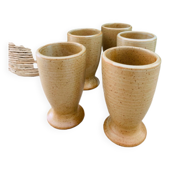 Lot of 5 mazagran in stoneware