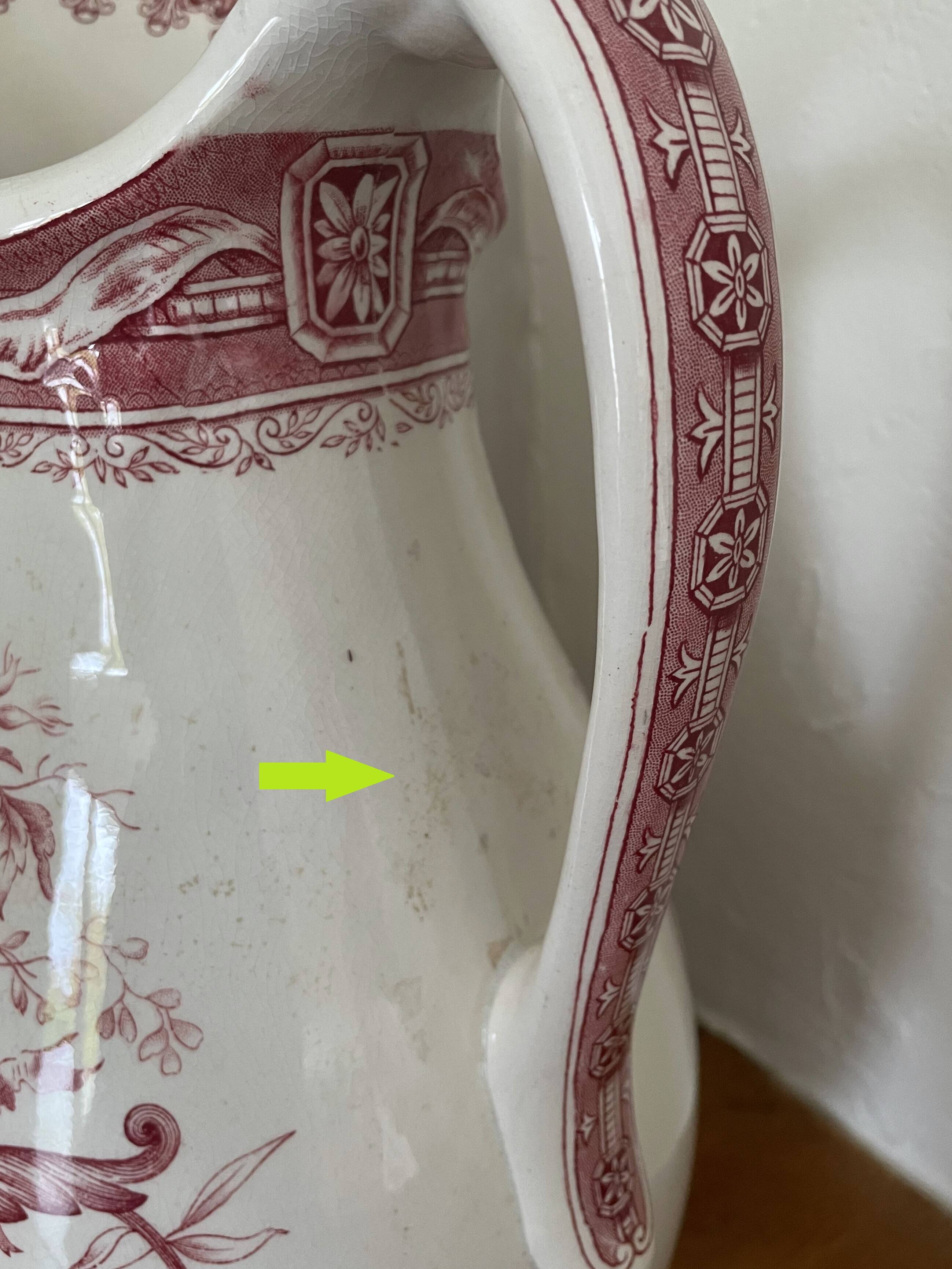 Antique earthenware pitcher from Boch Frères La Louvière