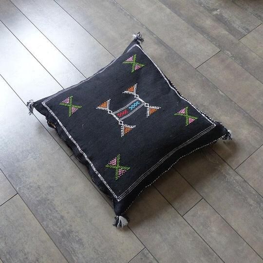 Coussin berbère sabra noir