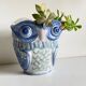 Vintage Chinese Porcelain Owl Planter