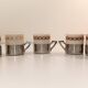 5 coffee cups, with metal support - Geometric frieze - Excelsior Porcelain 696