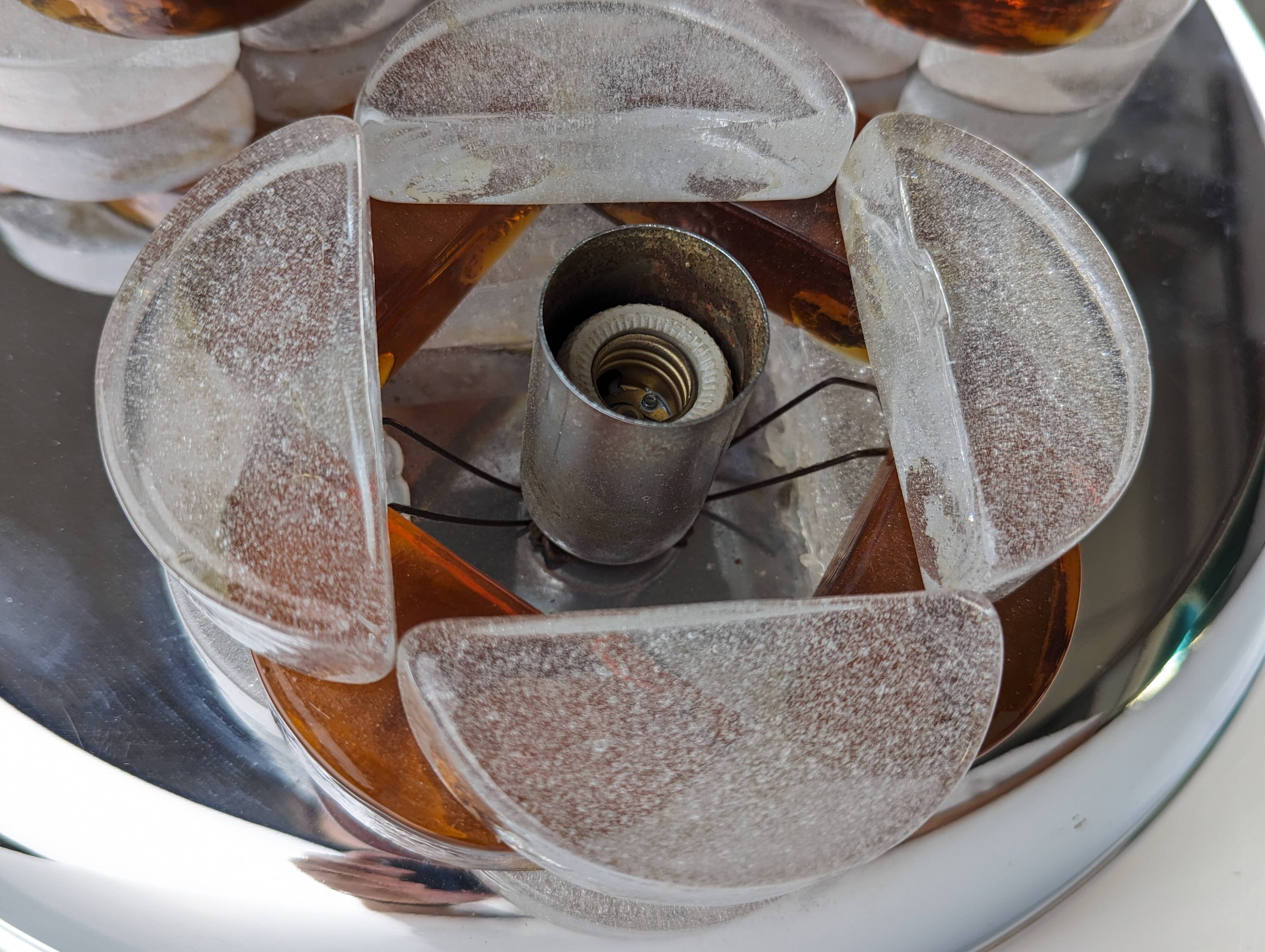 Murano glass ceiling lamp by Albano Poli for Poliarte 1970s