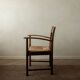 Dutch Art Deco Oak and Rush Armchair, Amsterdam School, 1920s
