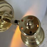 Pair of vintage adjustable wall lights in solid brass, France 1970s