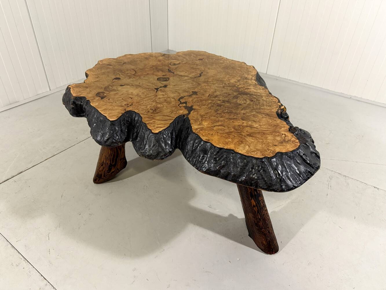 Large tree trunk coffee table by Frank Armich Canada