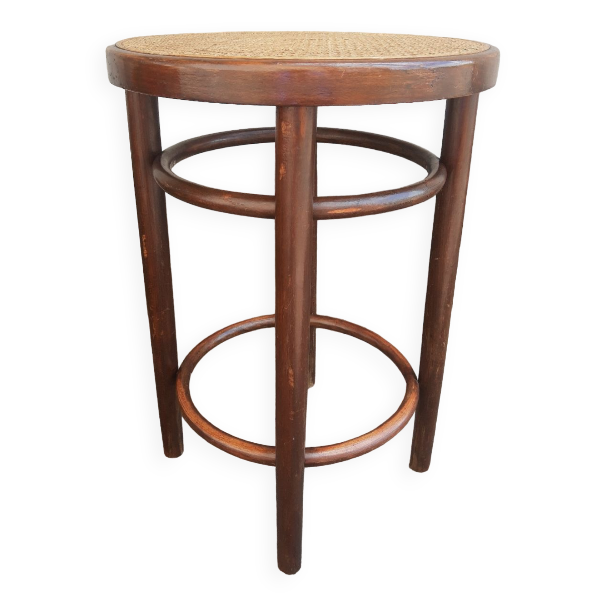 Wooden stool and vintage canning