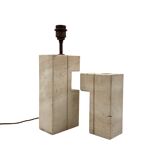 Mid-century modern travertine table lamp, Nucleo Sormani Italy 1960s