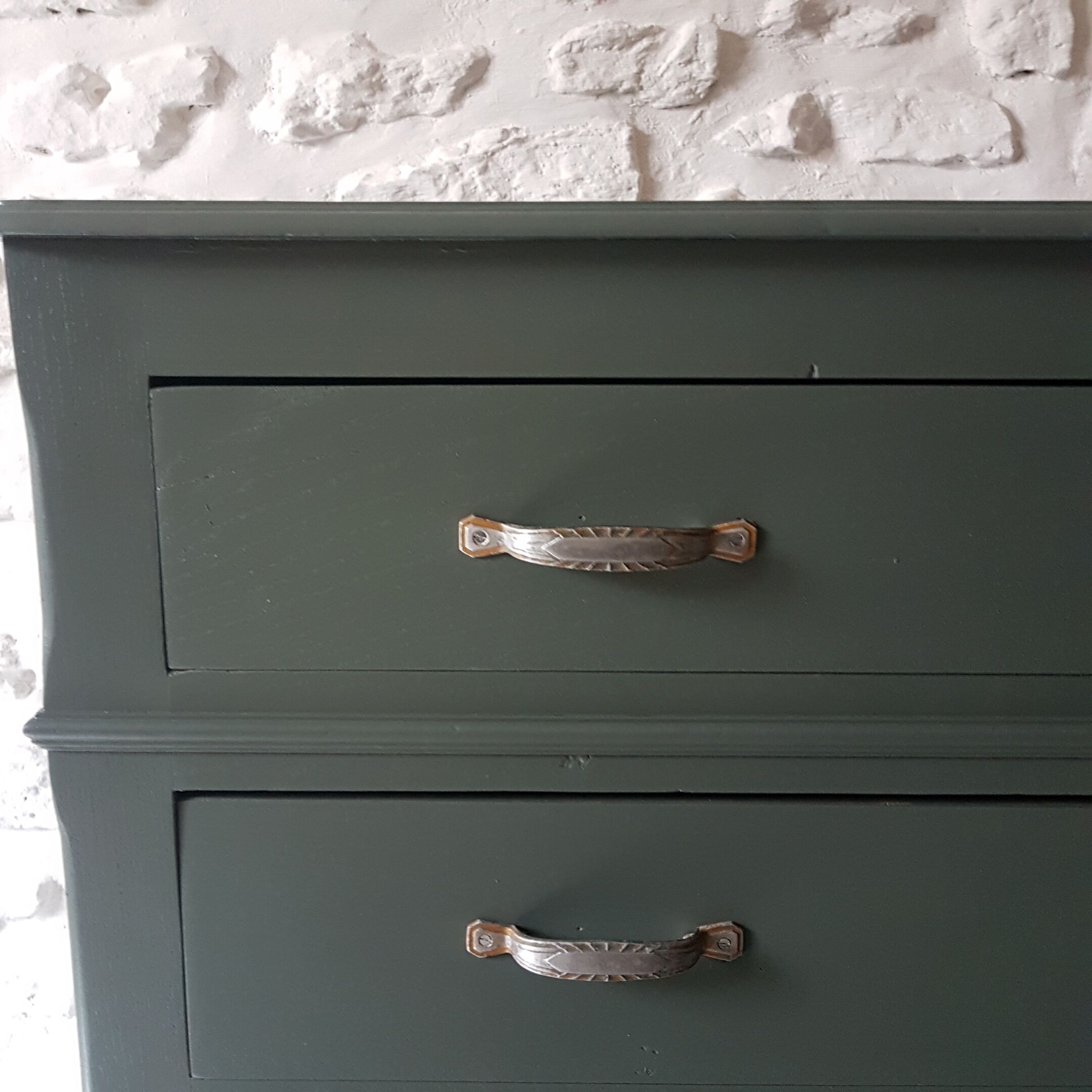Revamped green solid wood dresser