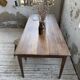 Table de ferme chêne pieds fuseaux 1950