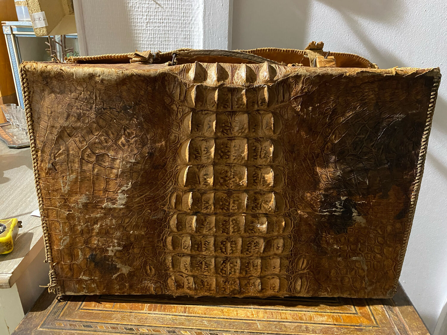 Vintage crocodile suitcase 50s