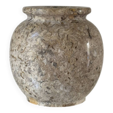 Vase boule en pierre fossile