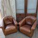 Paire de fauteuils cuir