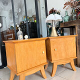 Vintage bedside table with tapered legs