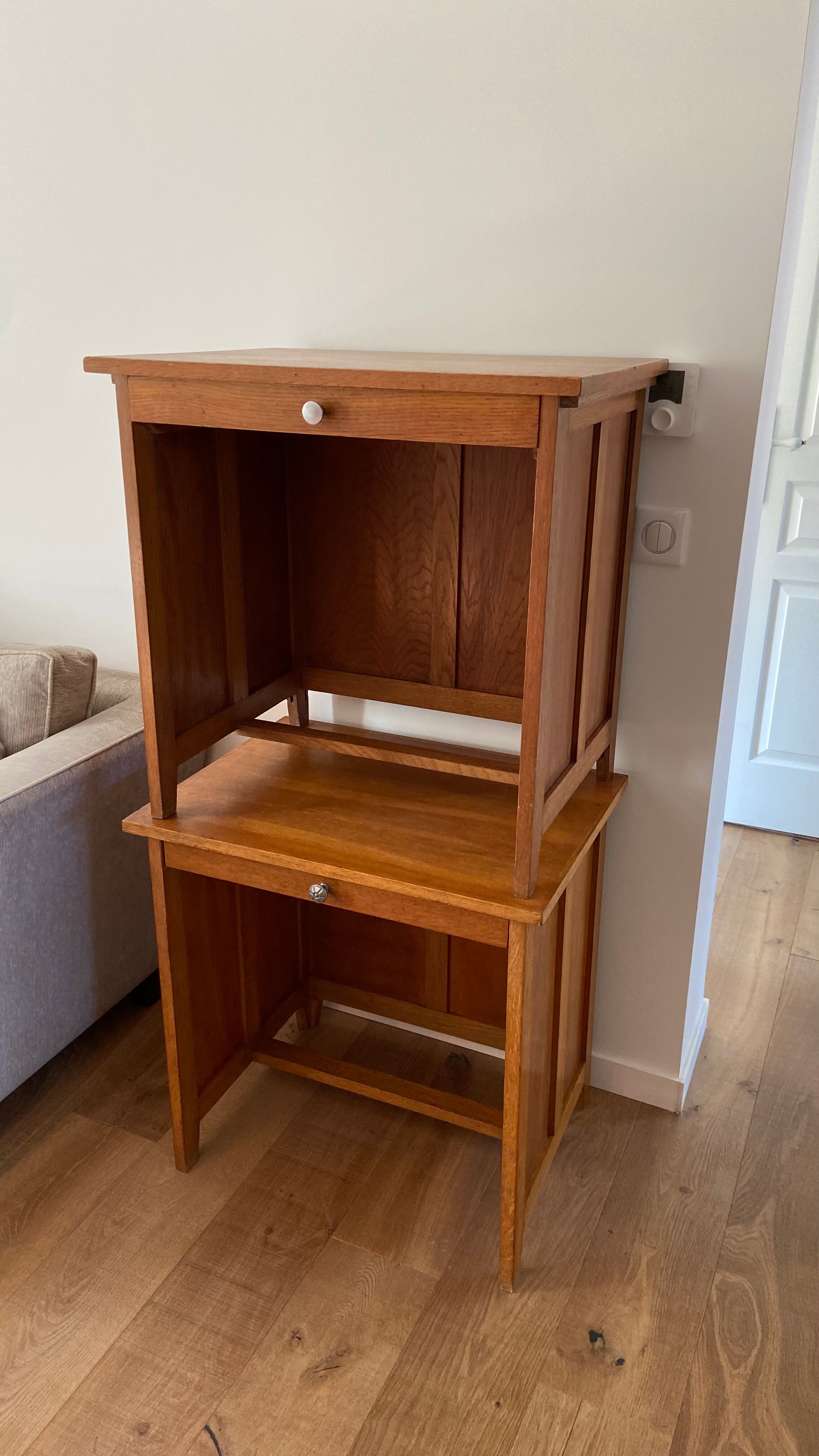 1950s vintage children's desk in light oak