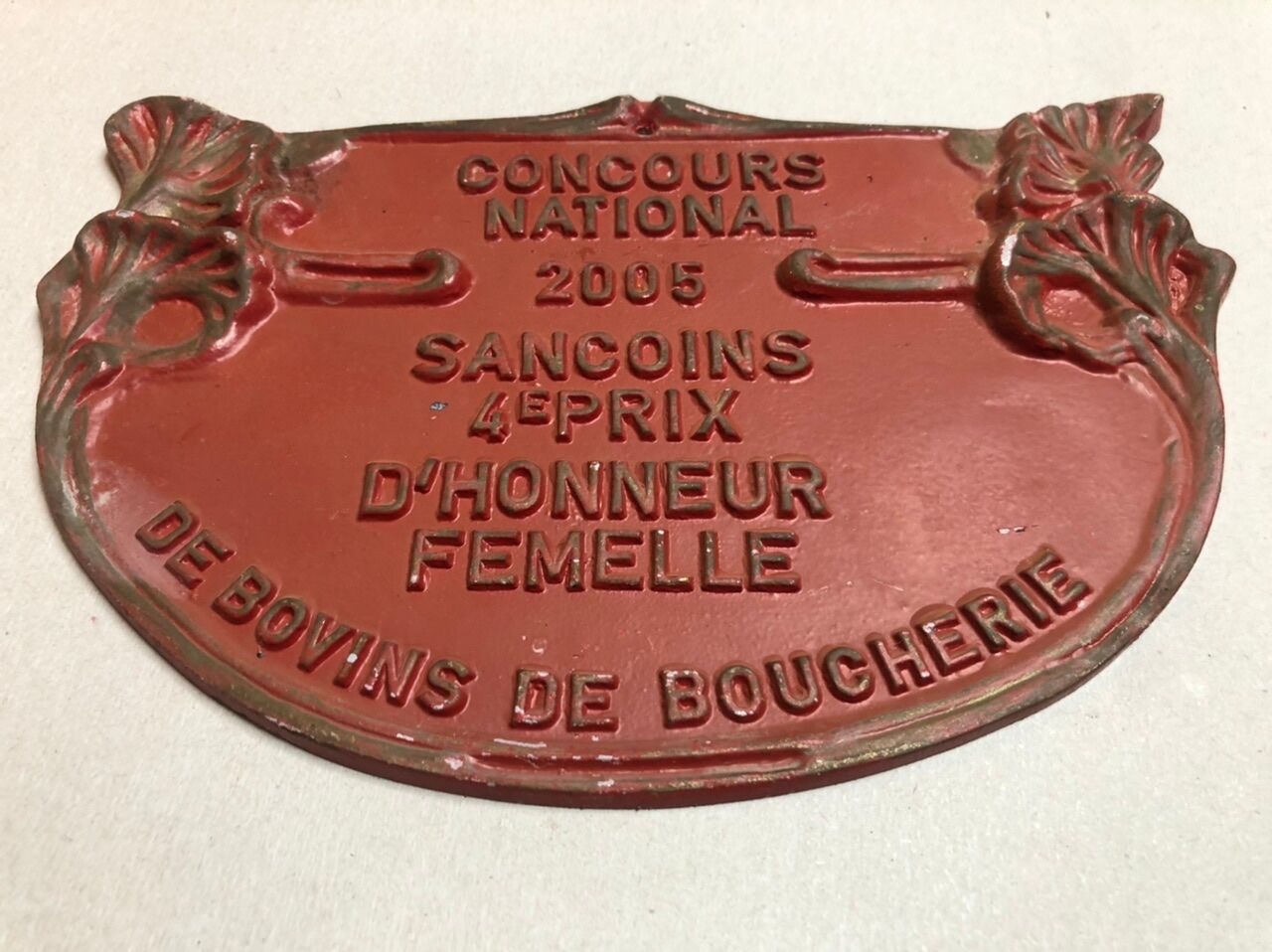 Plate competition agricultural sancoins 2005,4th prize of honor female